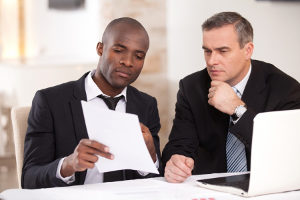 man determining the best healthcare plans with his insurance broker