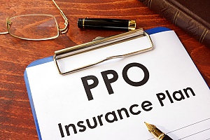 a PPO health insurance form that an employer is filing after having made an extensive business health plan comparison