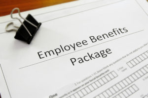 a closeup of a blank employee benefits package