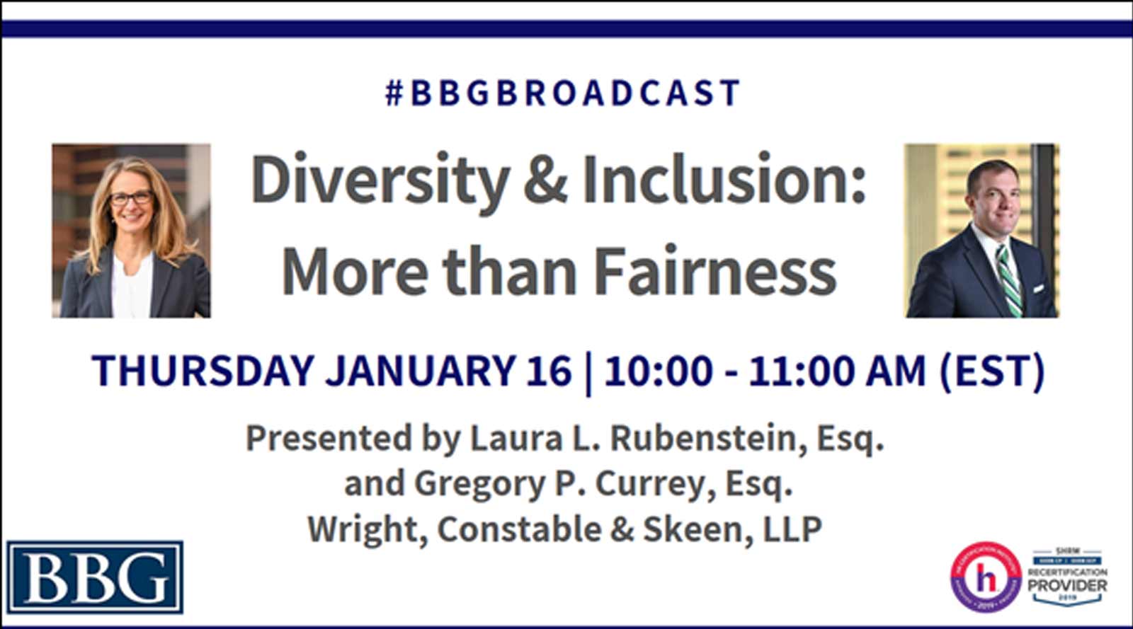 Diversity and Inclusion: More than Fairness