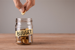 Budget jar with change