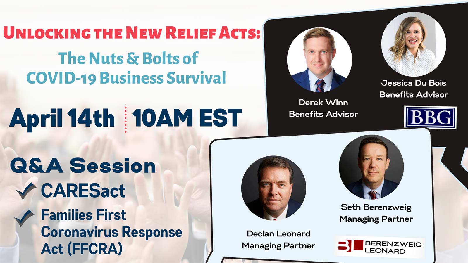 Unlocking the New Relief Acts: The Nuts & Bolts of COVID-19 Business Survival webinar flyer