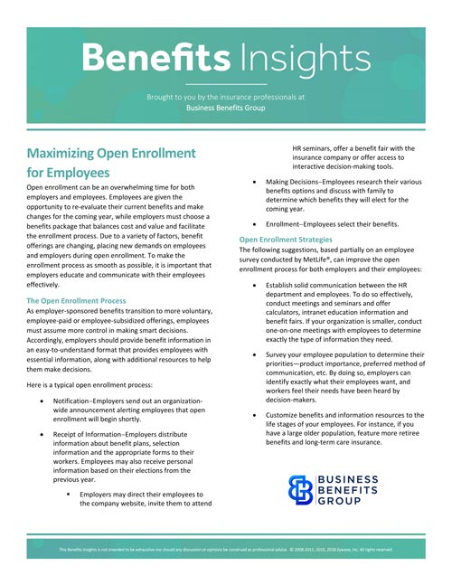maximizing open enrollment for employees