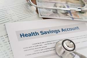 Health savings account HSA concept with application form