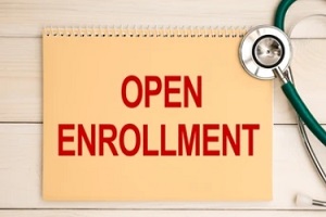 open enrollment on calender with sthethoscope