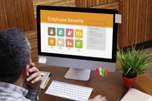 person reviewing employee benefits