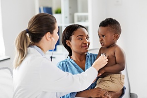 a baby at a doctors checkup 
