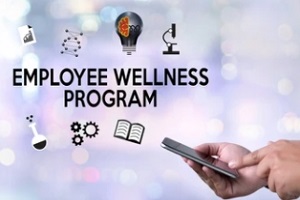 employee wellness program hand in mobile