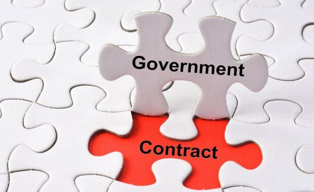 government contract concept on missing puzzle