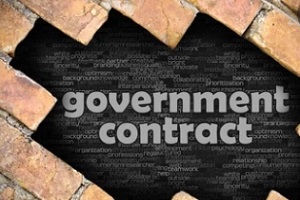 government contract under bricks wall