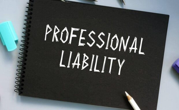 concept about professional liability with sign on the piece of paper