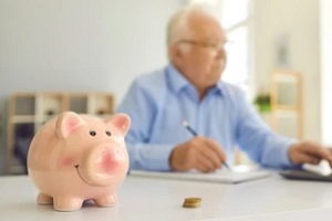 old man savings for retirement concept
