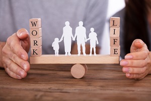 couple protecting work and life balance with family