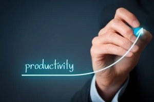 man increasing productivity graph