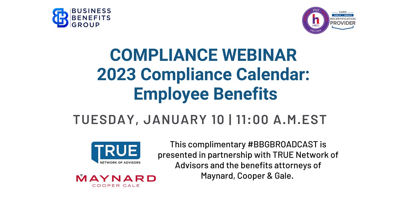 2023 Compliance Webinar Employee Benefits Banner
