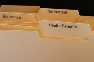 employee benefits folders, health insurance etc